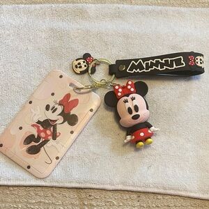 Minnie Mouse Keychain and Card Holder Set